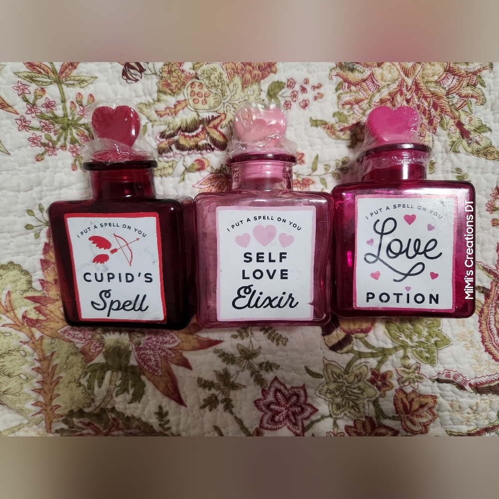Love Potion Empty Bottles Set of 3 - Picture 2 of 3